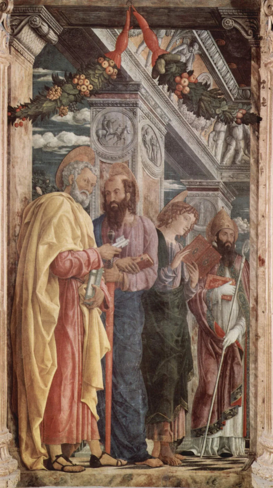 Pierre, Paul en Johannes de Apostel met Sint Zénon - Andrea Mantegna