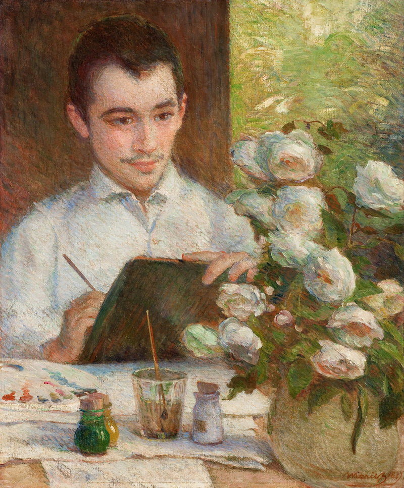 Pierre die bloemen schildert - Marie Bracquemond