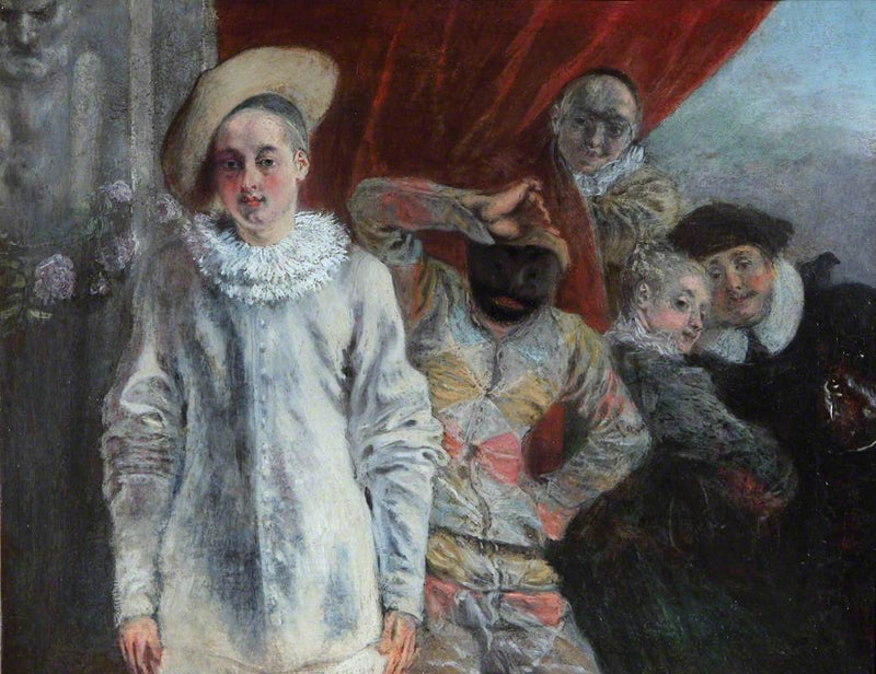 Pierrot, Harlekijn en Scapin - Antoine Watteau