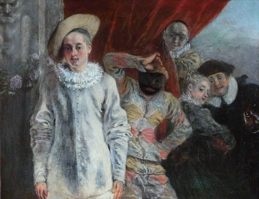Pierrot, Harlekijn en Scapin - Antoine Watteau