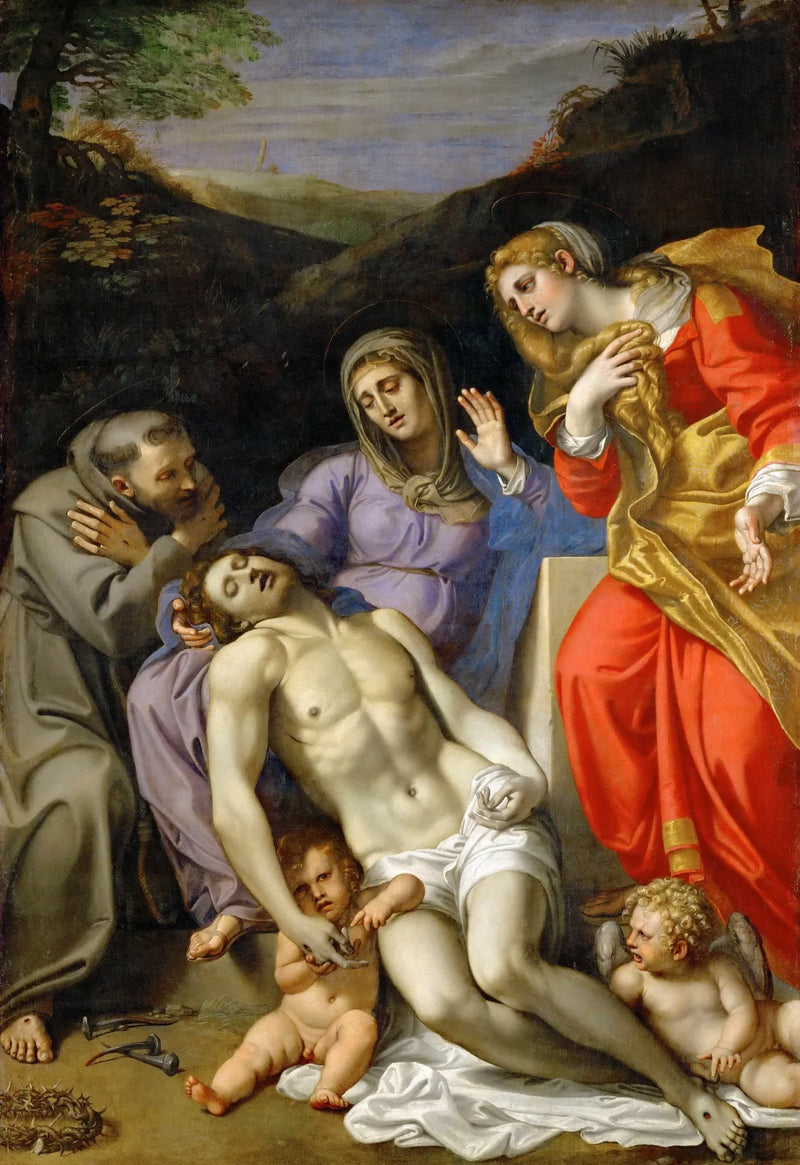 Piëta met Sint Franciscus en Sint Maria Magdalena - Annibale Carracci