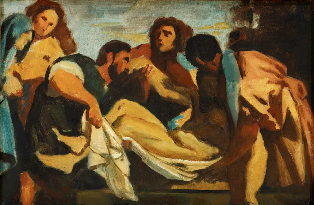 Reproduction du tableau « Pietà, d'après Titien - Paul Cézanne » par Alpha Reproduction en peinture à l’huile