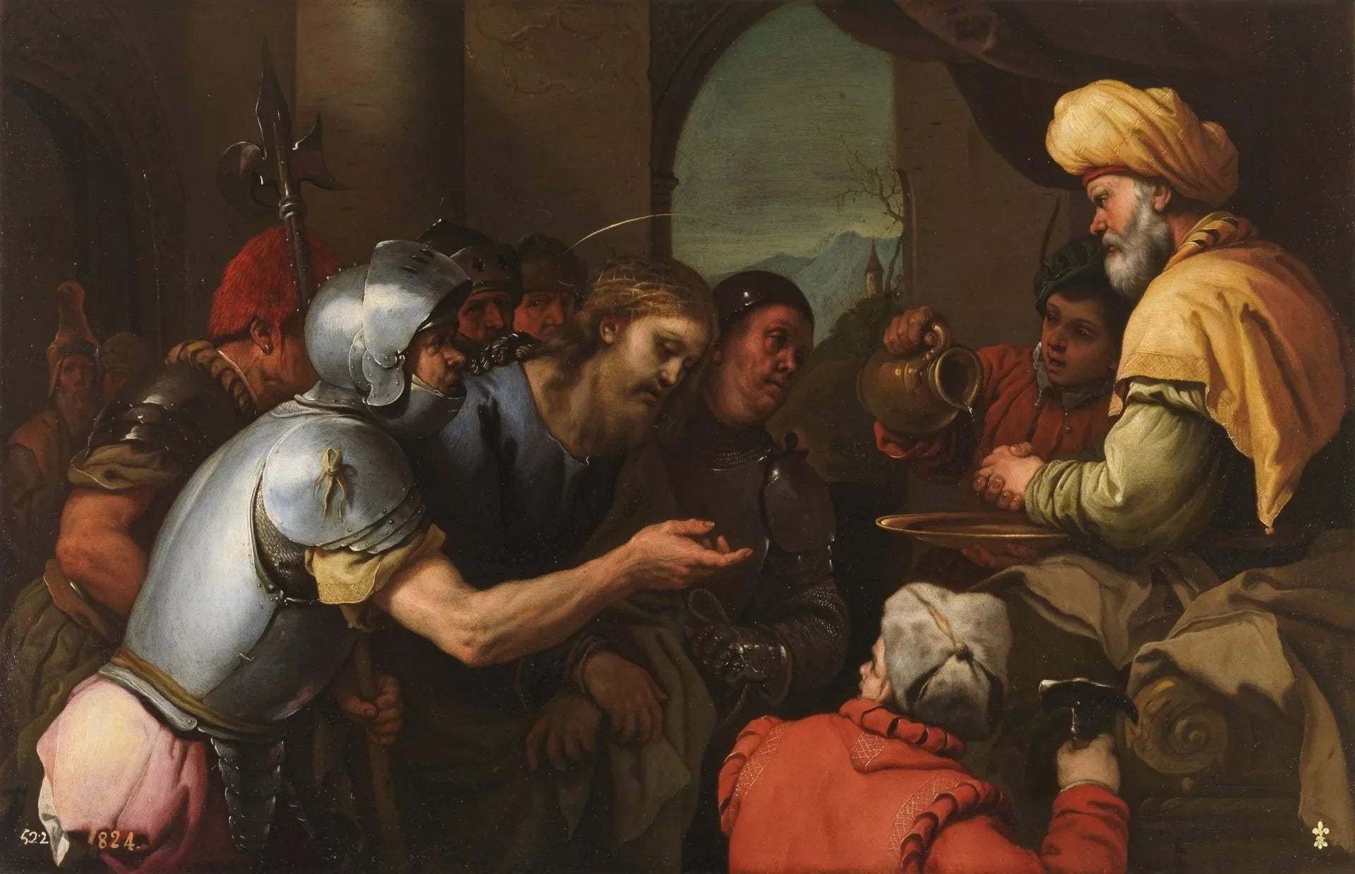Pilate se lavant les mains - Luca Giordano image 1 copie de tableau peinte à la main