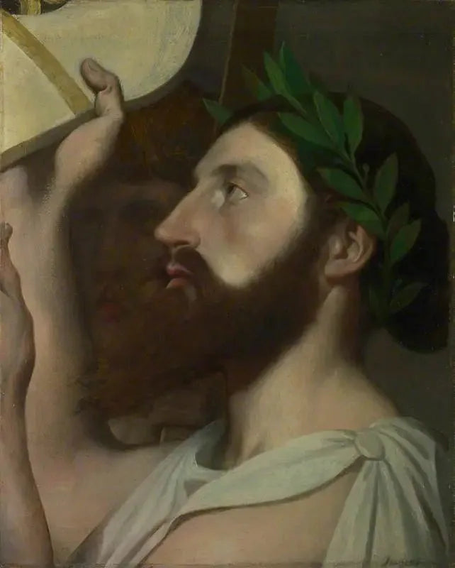 Pindar die zijn lier aan Homerus aanbiedt - Jean-Auguste-Dominique Ingres