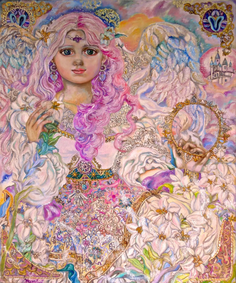 Roze lelie bloem engel - Yumi Sugai