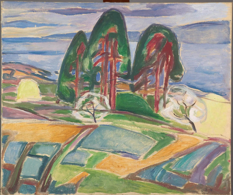 Pins en fruitbomen in bloei - Edvard Munch