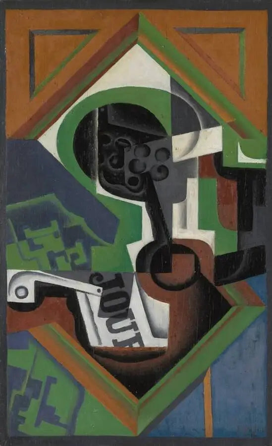 Pijp en druiventroskommetje - Juan Gris