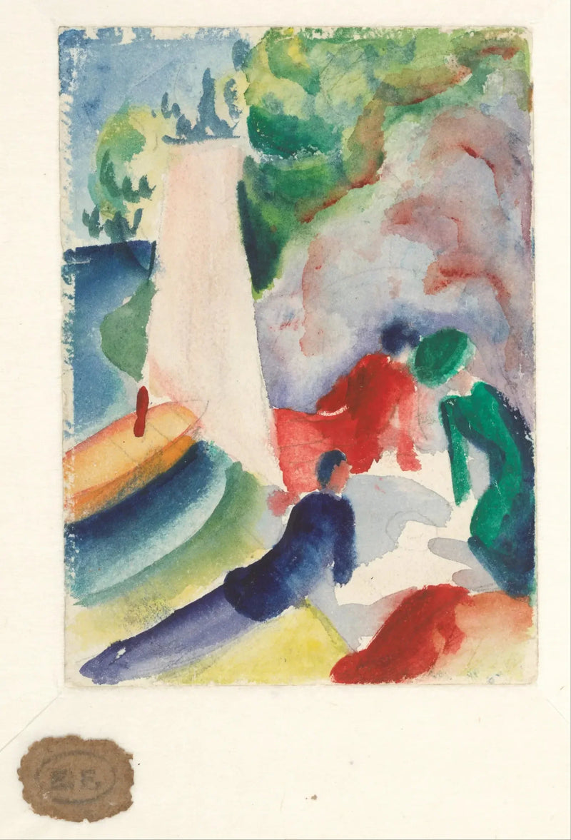 Picknick op het strand - August Macke
