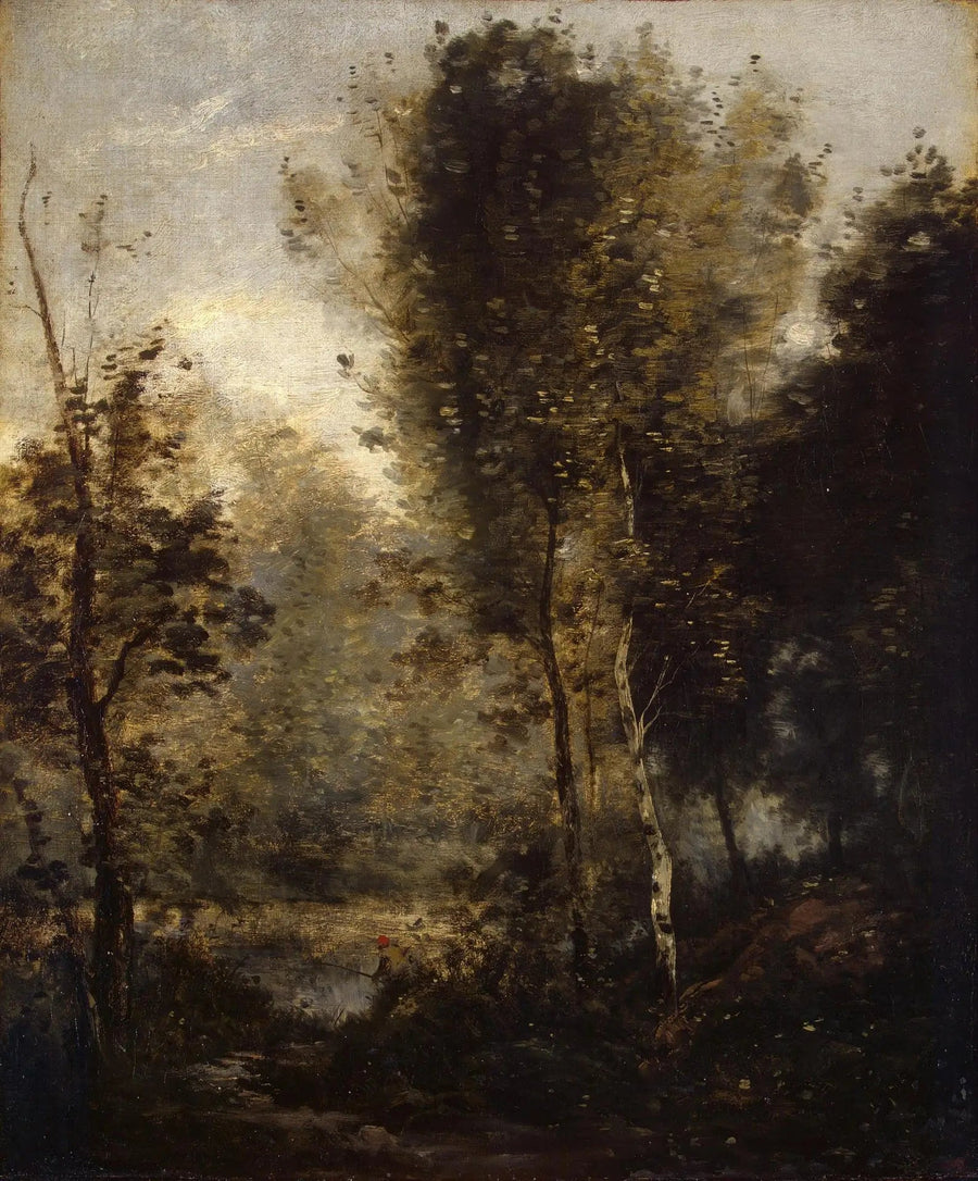 Zwembad in het bos - Jean-Baptiste Camille Corot