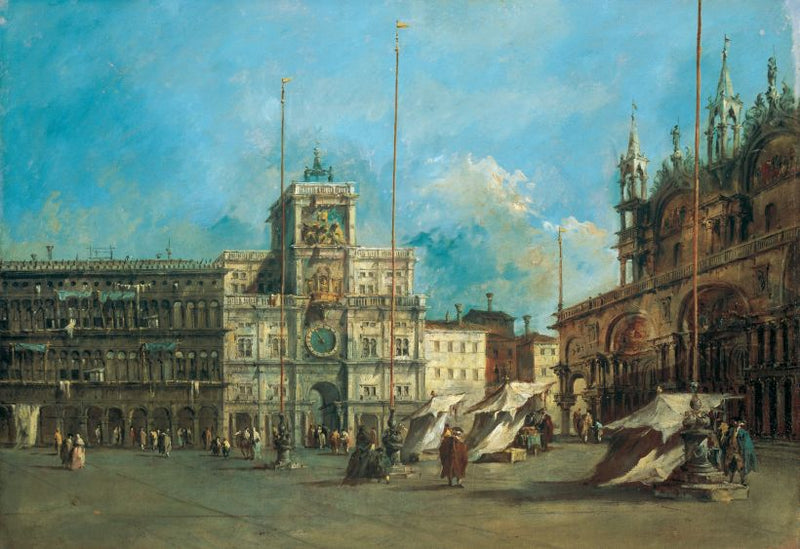 Plaats Saint-Marc in Venetië met de Klokkentoren - Francesco Guardi