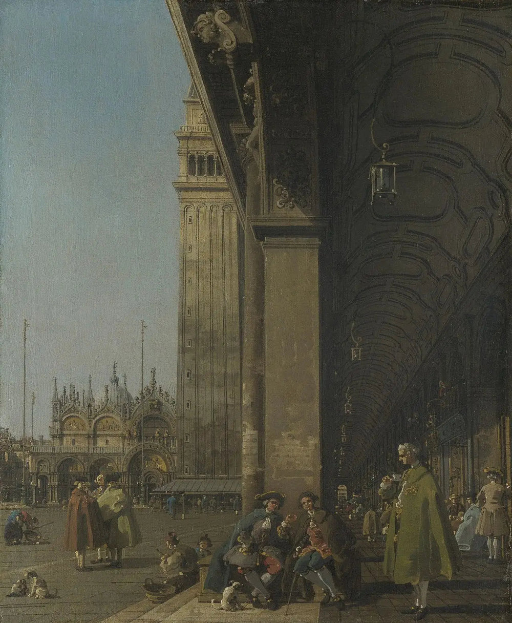Place San Marco vers l'est vue de l'angle sud-ouest - Canaletto image 1 reproduction artisanale de tableau