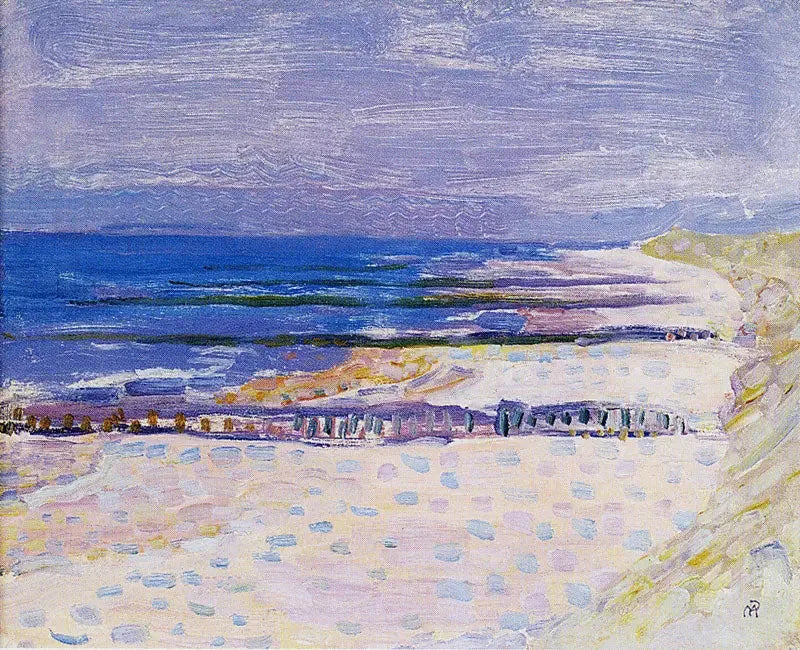 Strand met vijf pieren in Domburg - Piet Mondrian