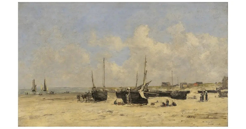 Strand van Berck bij laag water - Eugène Boudin