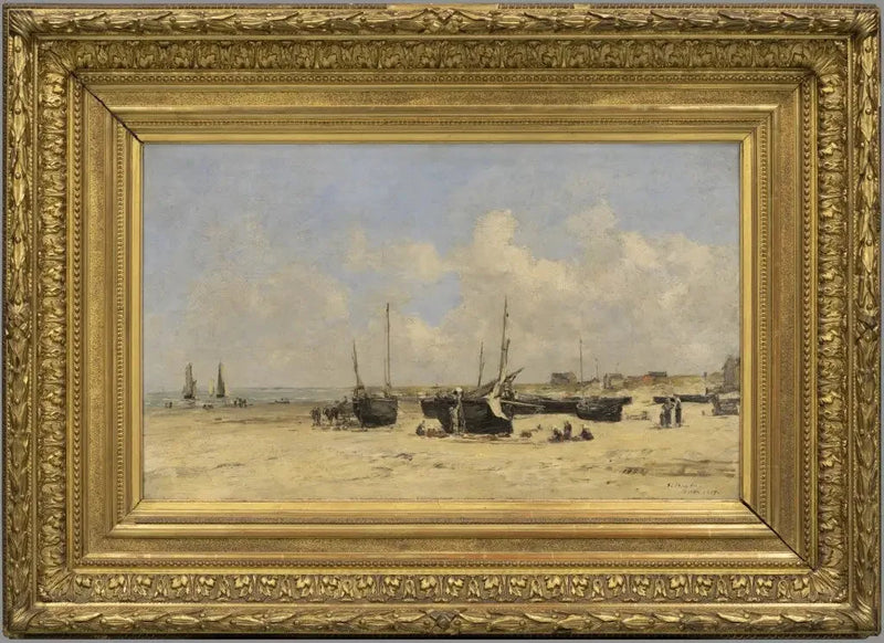 Strand van Berck bij laag water - Eugène Boudin