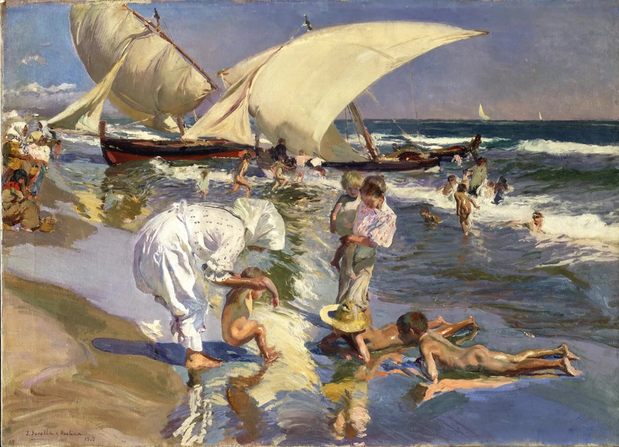 Valencia Strand in het ochtendlicht - Joaquín Sorolla