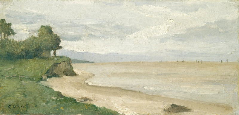 Strand bij Étretat - Jean-Baptiste Camille Corot