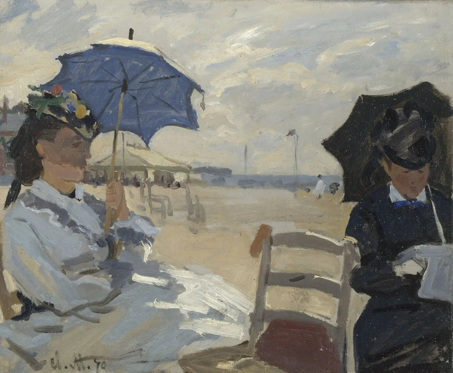 Het strand in Trouville W158 - Claude Monet