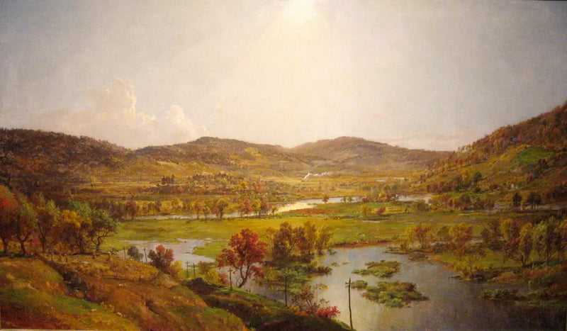 Plaines van Sidney met de samenvloeiing van de Susquehanna- en Unadilla-rivieren - Jasper Francis Cropsey