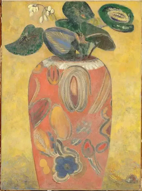 Groene plant in een urn - Odilon Redon