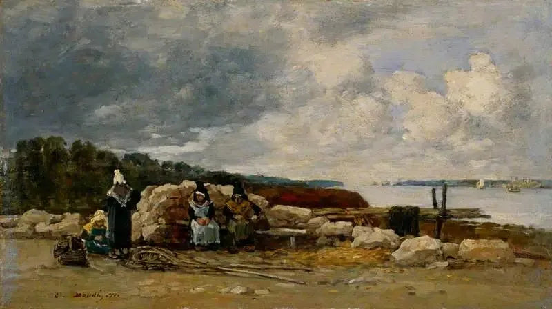 Plougastel: Garnalenvissers - Eugène Boudin