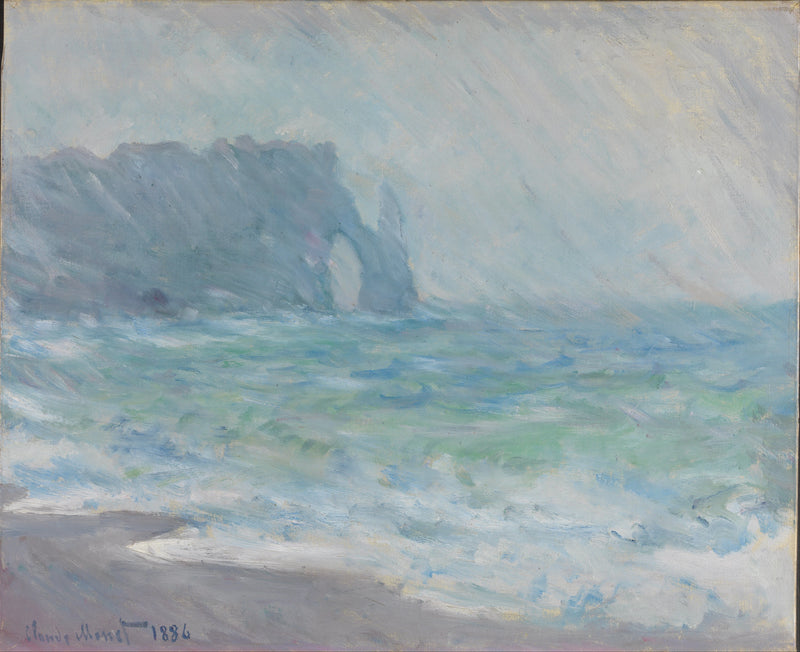 Regen in Étretat W1044 - Claude Monet