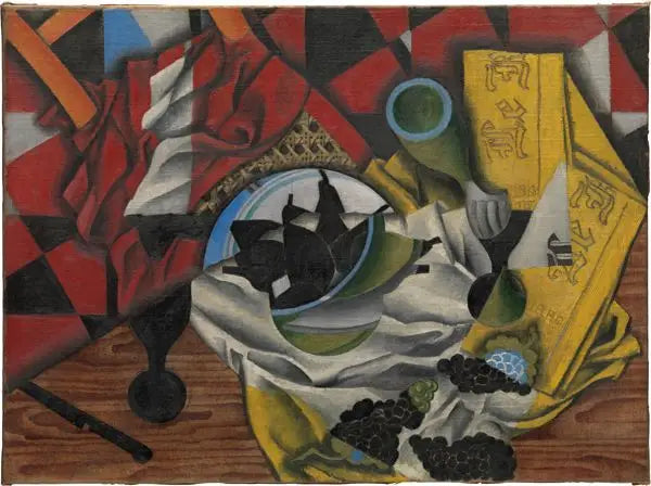 Peren en druiven op een tafel - Juan Gris