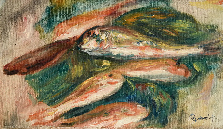 Vissen op een groene blad - Pierre-Auguste Renoir