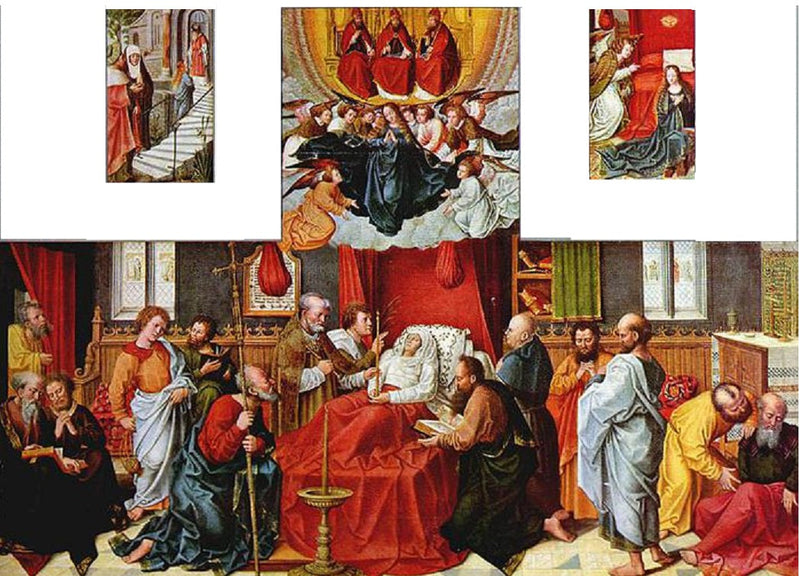 Polyptyque : centre. La Mort de la Vierge - Bernard van Orley