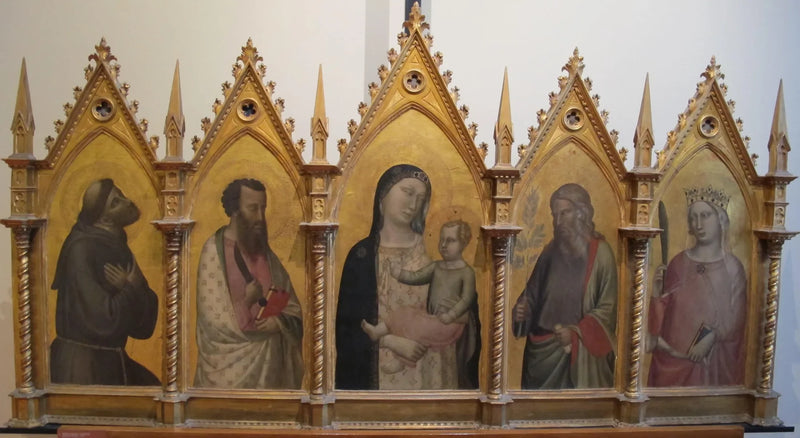 Polyptychon van de Maagd en vier heiligen - Bernardo Daddi