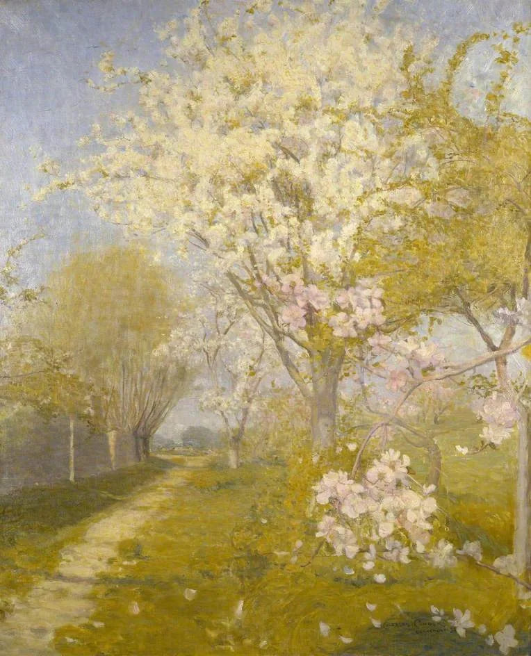 Bloeiende appelbomen in Dennemont - Charles Conder