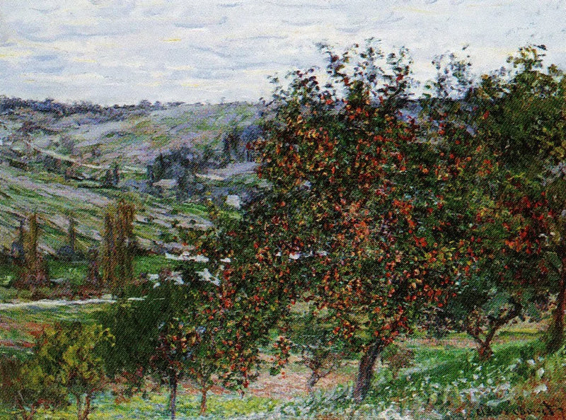 Appelbomen in de buurt van Vétheuil W488 - Claude Monet