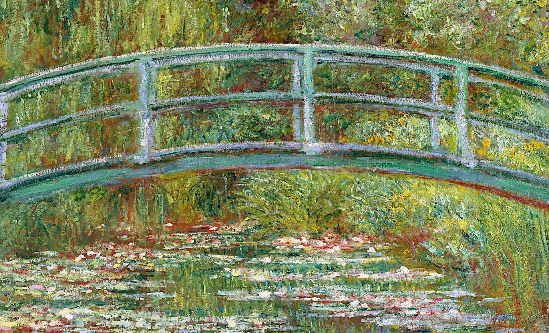 Détail de la passerelle japonaise dans Le Pont sur le bassin aux nymphéas W1518