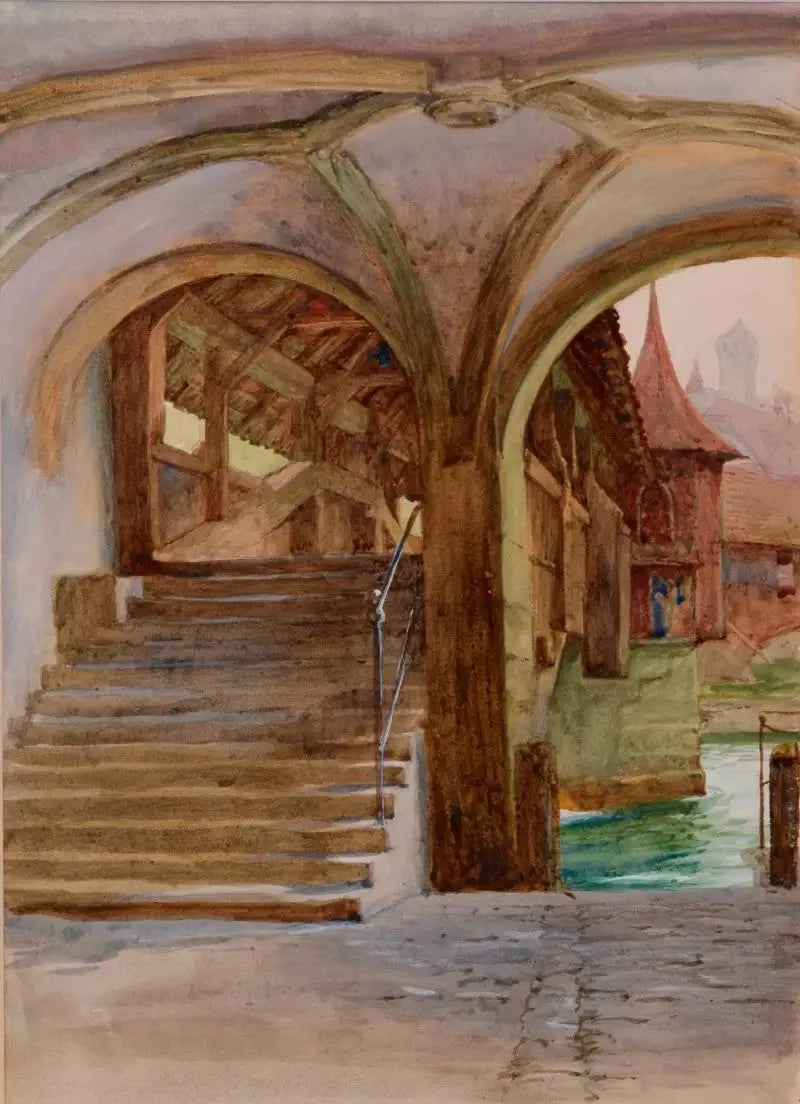Pont de la Chapelle bij het Vierwoudstrekenmeer - Frank Bernard Dicksee