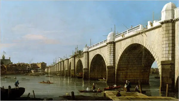 Westminster-brug in aanbouw vanaf de zuidoostelijke pijler - Canaletto

Source:
Pont de Westminster en construction depuis la culée sud-est - Canaletto