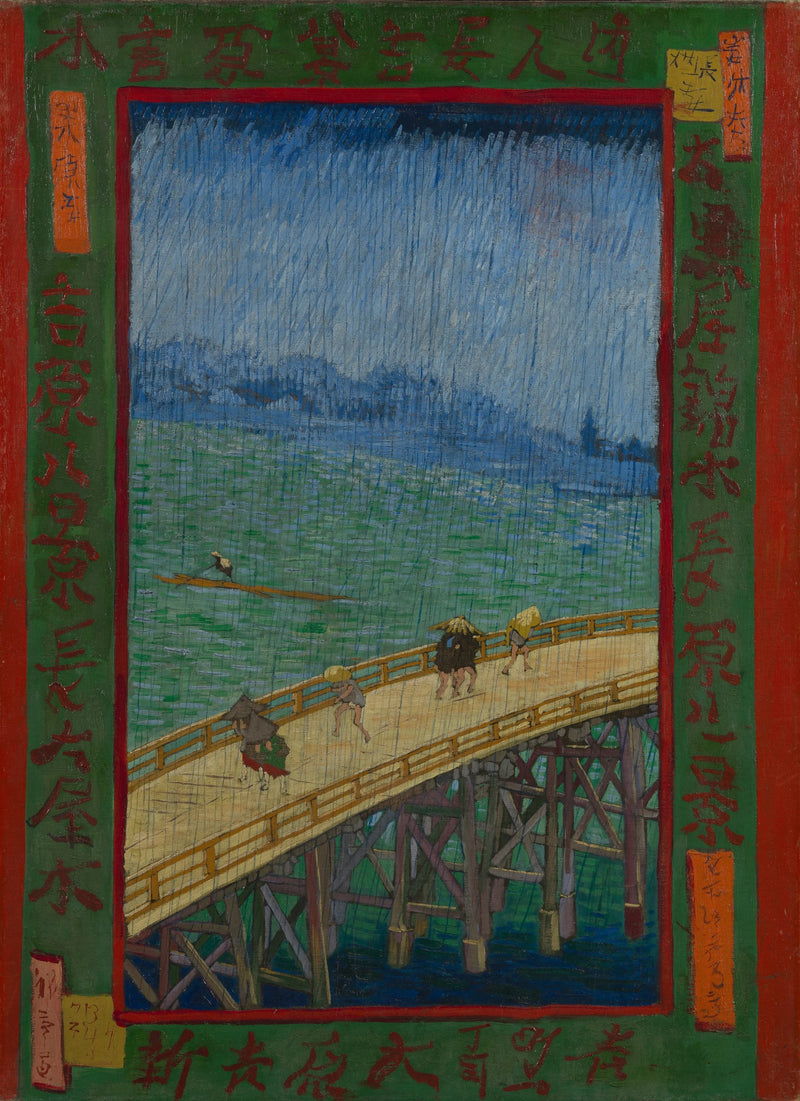 Brug in de regen, naar Hiroshige - Vincent van Gogh