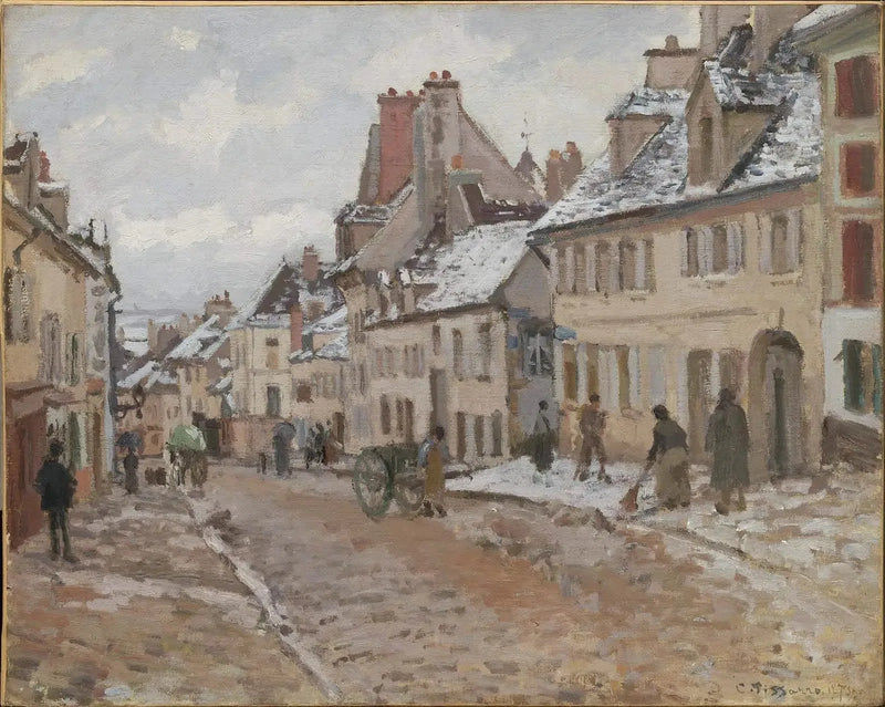 Pontoise, de weg naar Gisors in de winter - Camille Pissarro