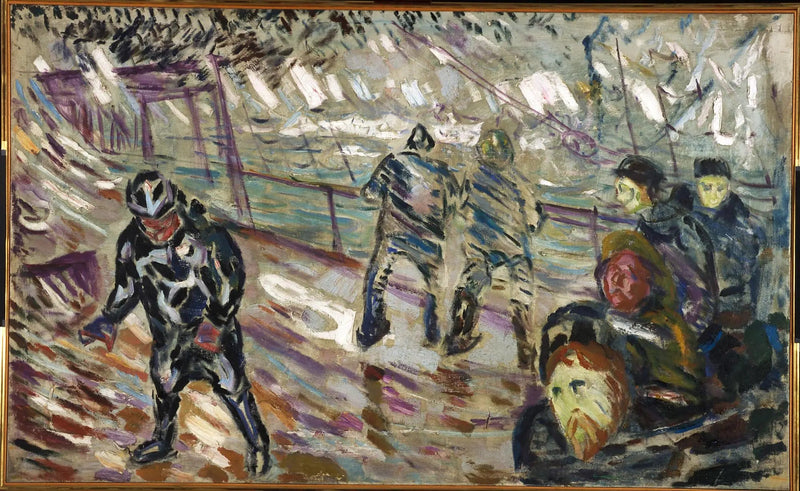 Schip ponton in de storm - Edvard Munch