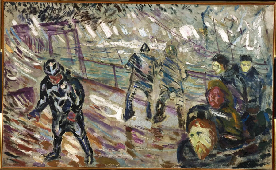 Schip ponton in de storm - Edvard Munch