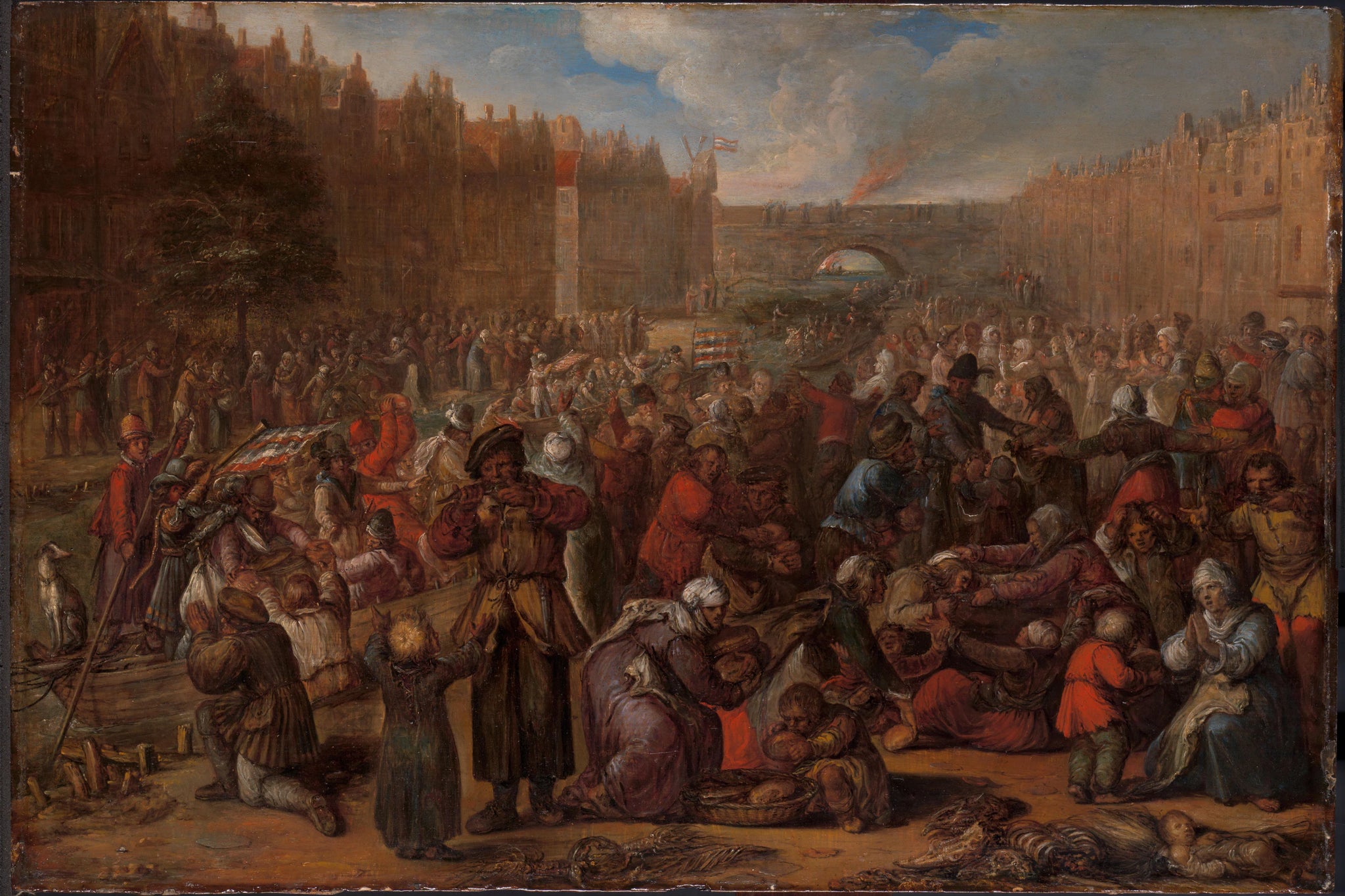 La population affamée après la levée du siège de Leiden - Otto van Veen