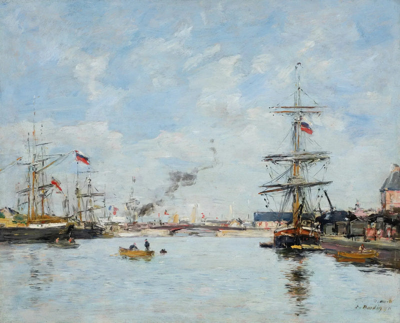 Haven van Deauville, hoog water - Eugène Boudin