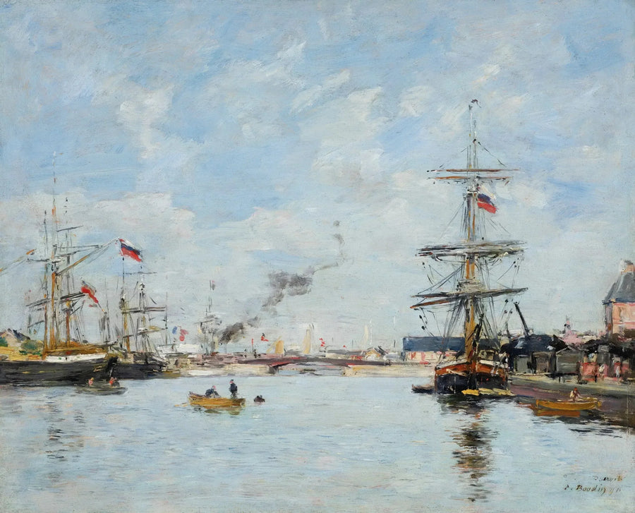Haven van Deauville, hoog water - Eugène Boudin