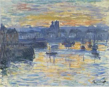 Haven van Dieppe, 's avonds - Claude Monet
