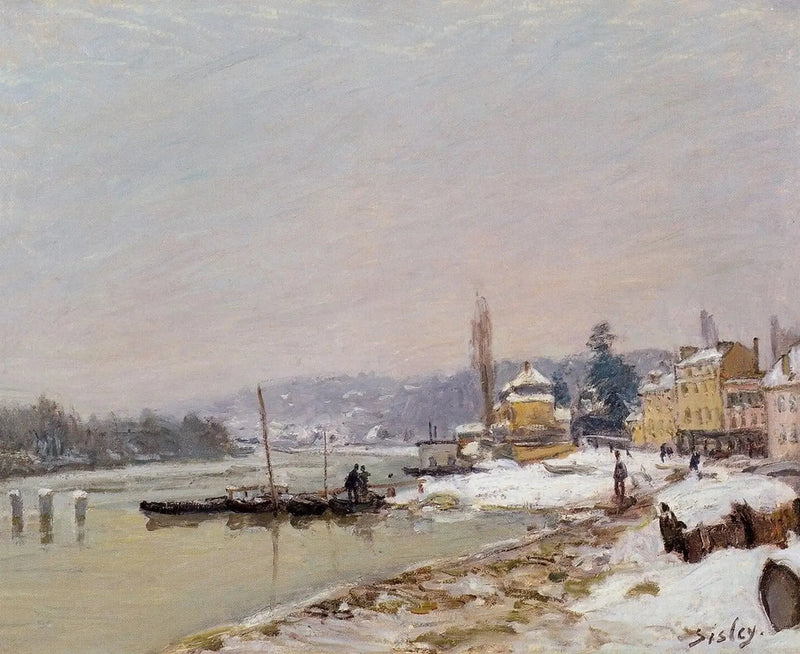 Port-Marly onder de sneeuw - Alfred Sisley
