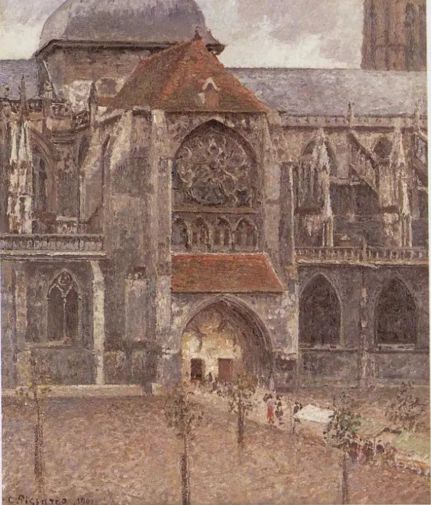 Portaal van de Sint-Jacobskerk in Dieppe - Camille Pissarro