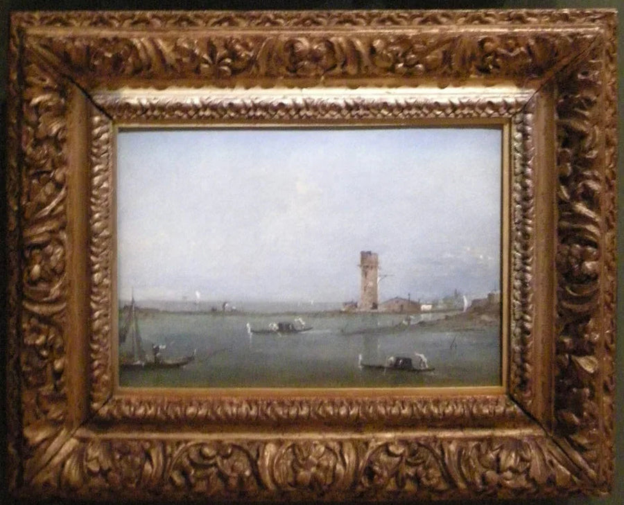 Poorten van Venetië (Uitzicht op de Venetiaanse lagune met de toren van Marghera) - Francesco Guardi