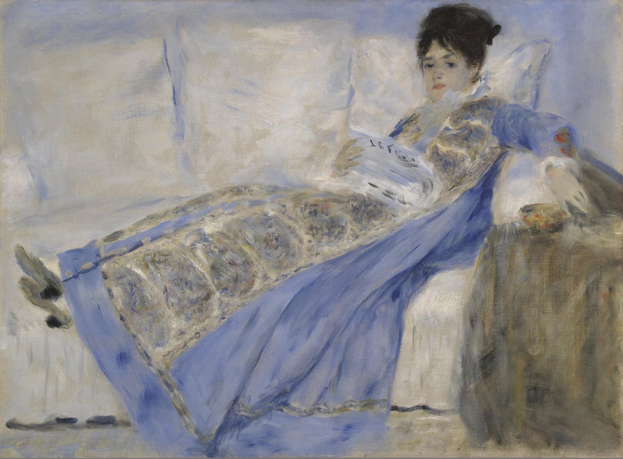 Mevrouw Monet die leest - Pierre-Auguste Renoir