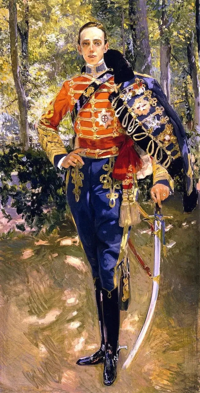 Portret van Alphonse XIII in hussar-uniform - Joaquín Sorolla