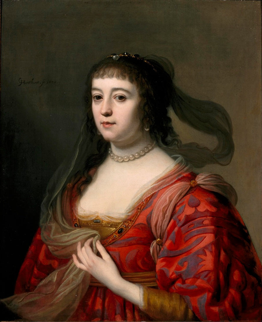 Portret van Amalia van Solms - Gerrit van Honthorst