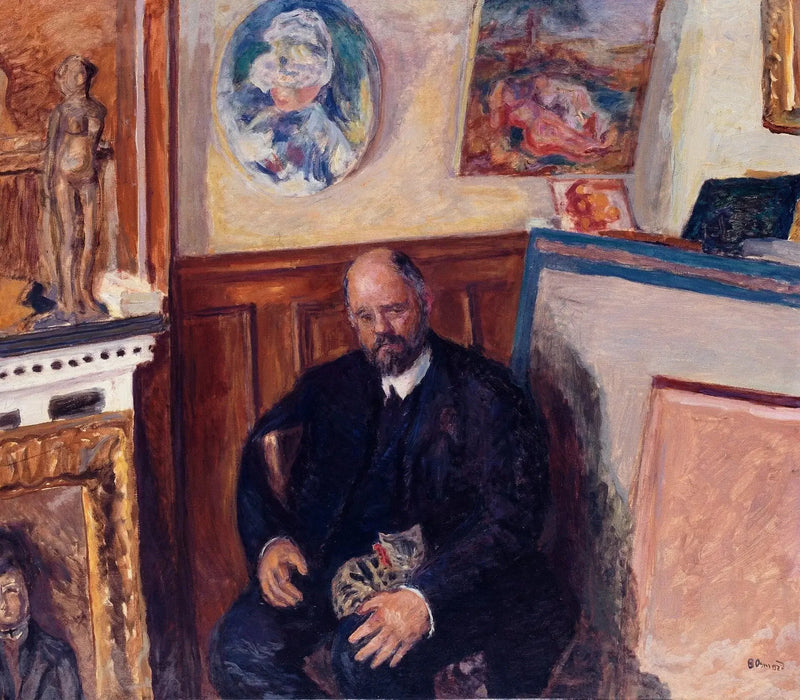 Portret van Ambroise Vollard met kat - Pierre Bonnard