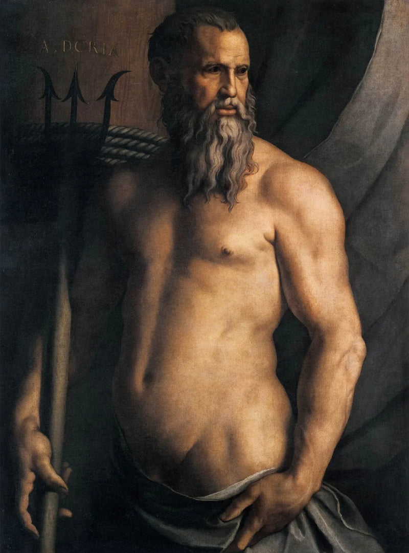 Portret van Andrea Doria als Neptunus - Bronzino